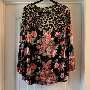 Leopard and rose shirt